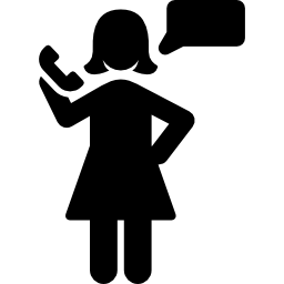 Woman talking on phone icon