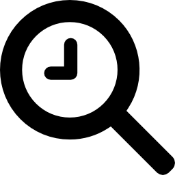 Clock magnifying glass icon