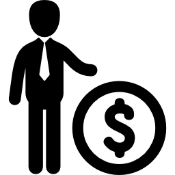 Man and dollar coin icon