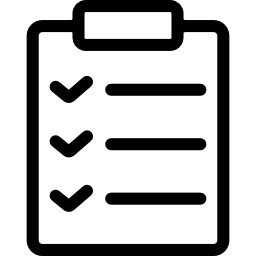 Clipboard with check marks icon