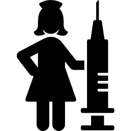 enfermeira com seringa Ícone