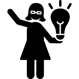 mulher com lâmpada Ícone
