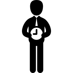 zakenman met klok icoon