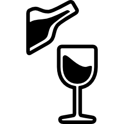 Бокал и бутылка вина иконка