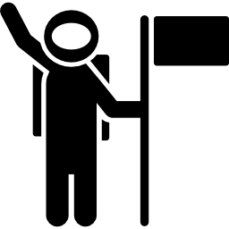 Астронавт с флагом иконка