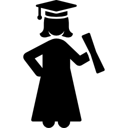 mujer graduada icono