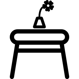 Table with a vase of flowers icon