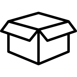 caja de cartón abierta icono