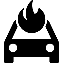 Burning car icon