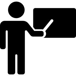 Teacher at the blackboard icon