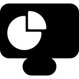 gráfico circular y monitor icono