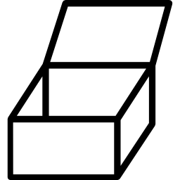 caja de cartón abierta icono