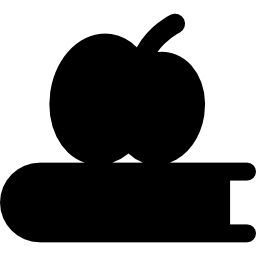 livre et pomme Icône