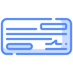 Bank check icon