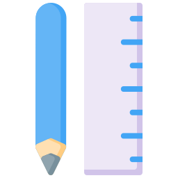 lápiz y regla icono
