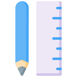 Pencil and ruler icon