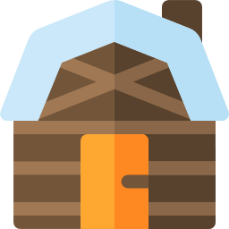 houten huis icoon