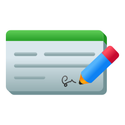 Bank check icon