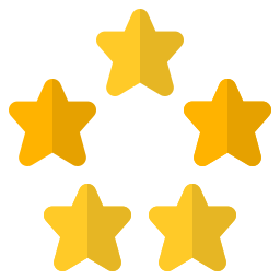 pięć gwiazdek ikona