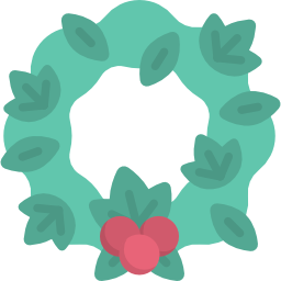 Christmas wreath icon