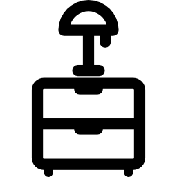 Lamp on nightstand icon