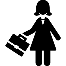 Woman with briefcase icon