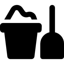 Sand bucket and shovel icon