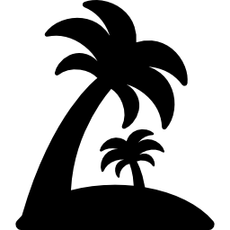 Island with palm trees icon