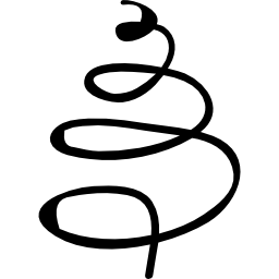 kerstboom getekend met spiraalvormige lijn icoon