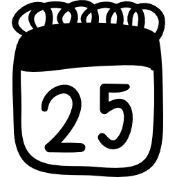 Calendar with day 25 icon