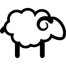 schapen met gekrulde wol icoon