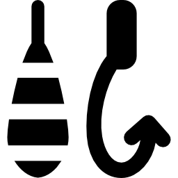 Fish hook and lure icon