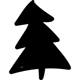 Christmas tree doodle icon