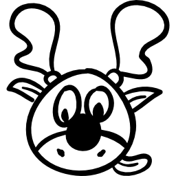 Reindeer cartoon head icon