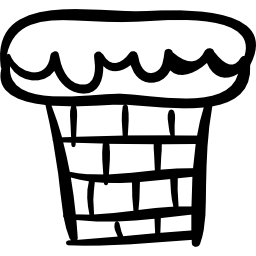 Snowy chimney top icon