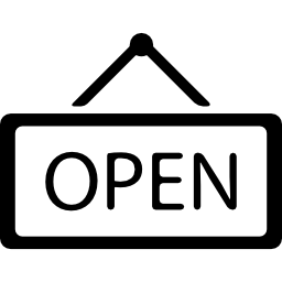 tienda abierta icono