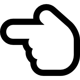 Hand pointing to left icon