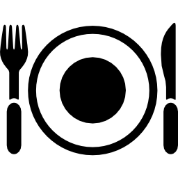 piatto e posate icona