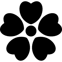 Flower with heart petals icon