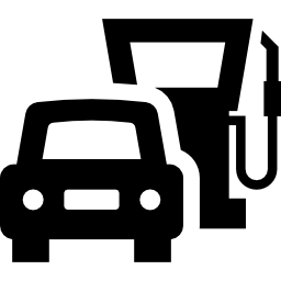 auto bij benzinestation icoon