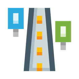 Road banner icon