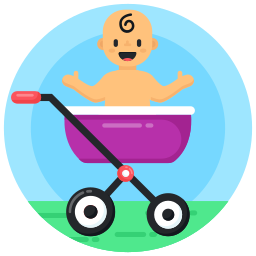 Baby buggy icon