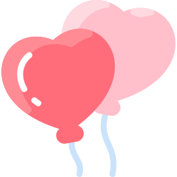 Сердца из воздушных шаров иконка