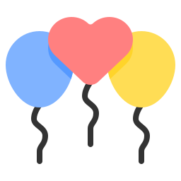 Heart balloon icon