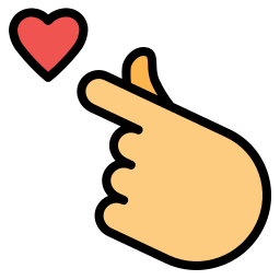 Hand heart icon