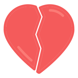 gebroken hart icoon