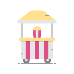 wózek z popcornem ikona