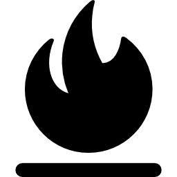 Fire over line icon