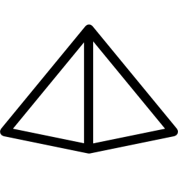 Pyramid with one dark side icon