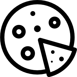Pizza with slice icon